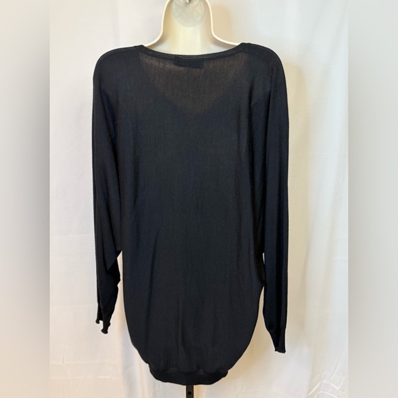Valentino Cashmere V-neck Draped Sweater with “Heavy Lace” inserts Black Size 38 - Picture 3 of 5
